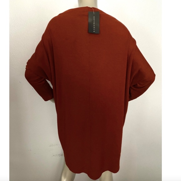 Bryn Walker Dimitri French Terry Knit Draped Neck Dolman Oversized Tunic - Picture 2 of 3